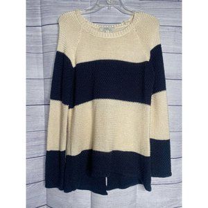 Olive & Oak Women’s‎ Size medium Pullover Sweater navy/off-white long sleeve